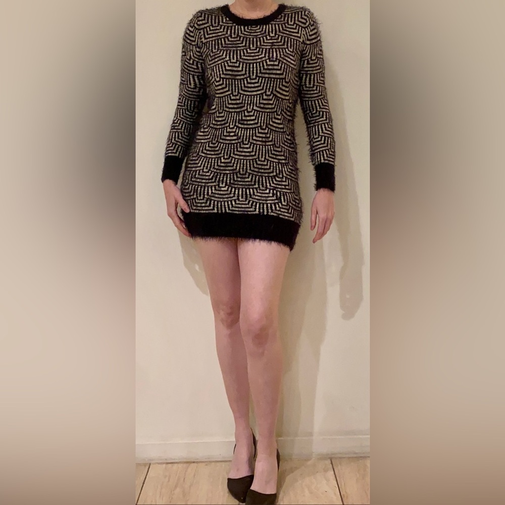 Katsumi Black and White Sweater Dress Size Small